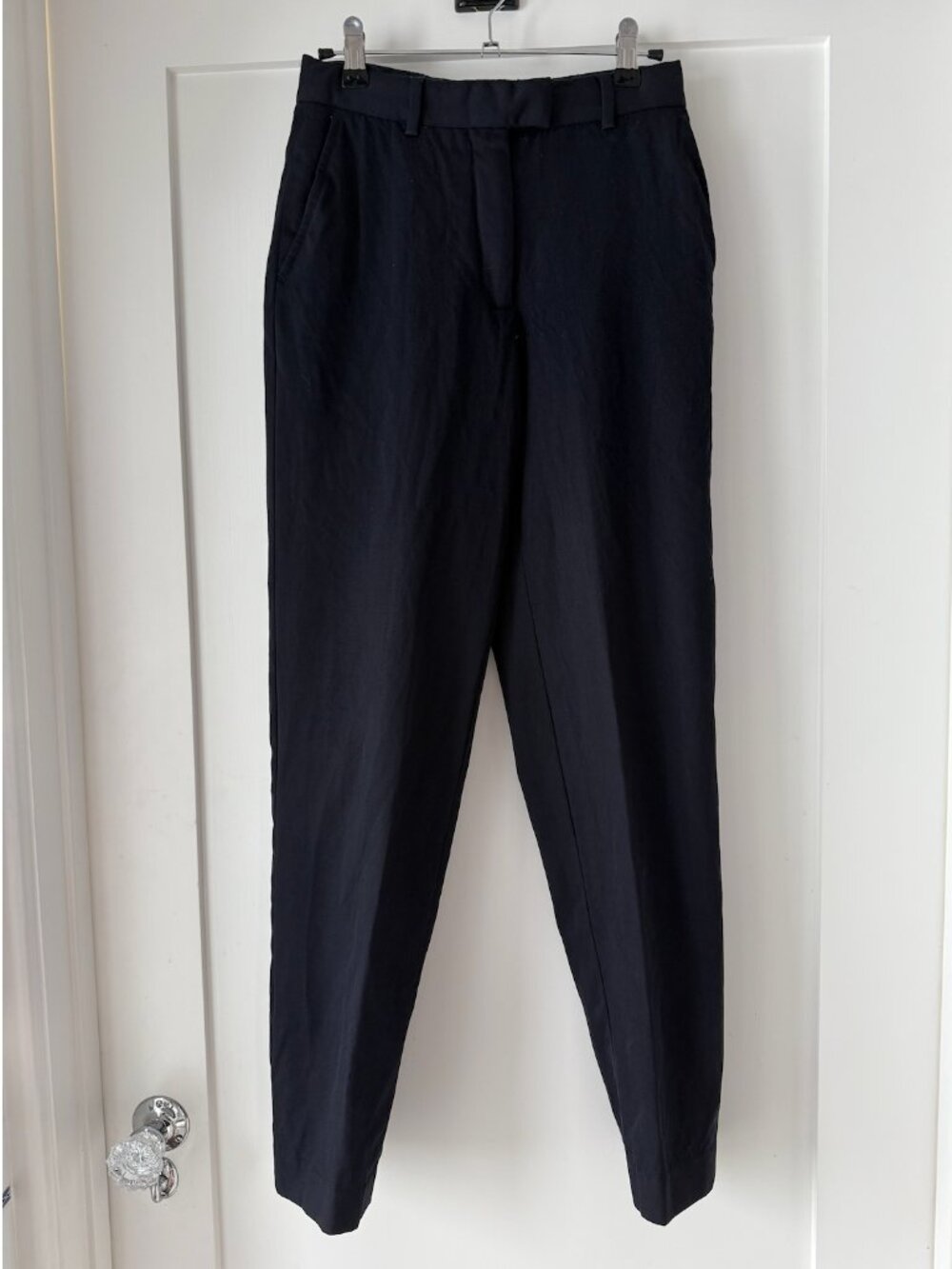 Dries Van Noten Wool Trousers Navy Tailored Pants Size IT 34
